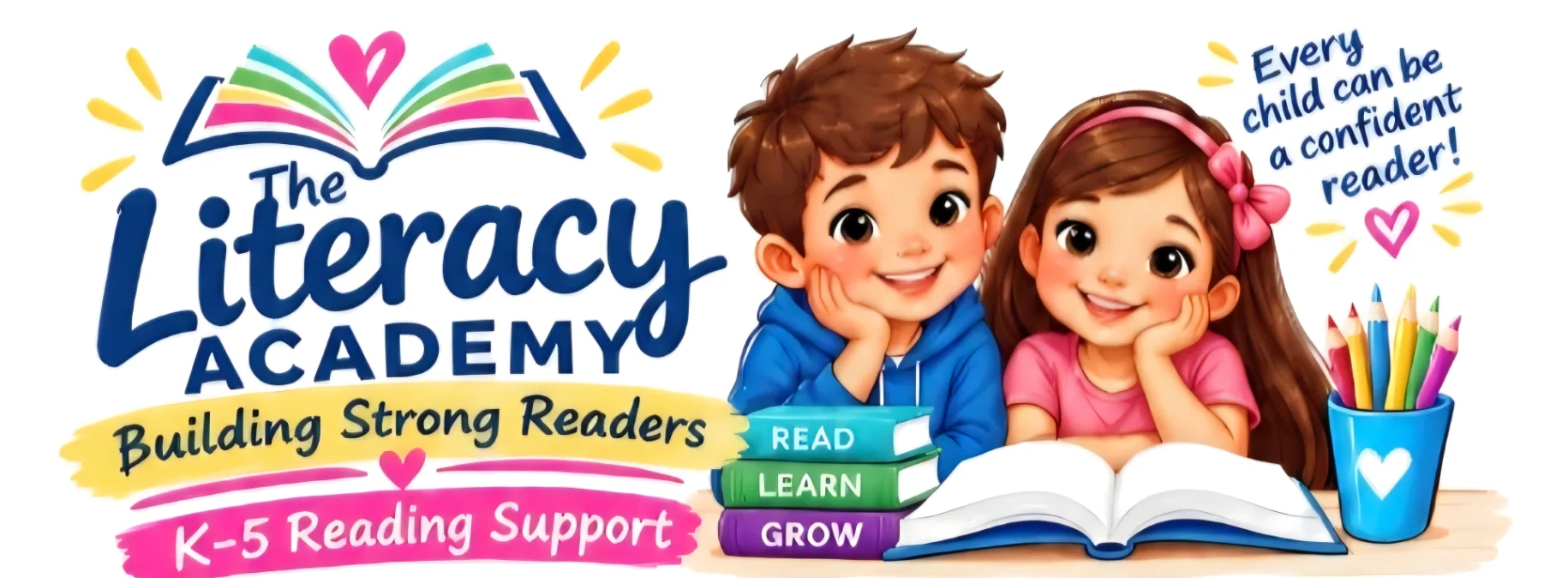 The Literacy Academy. Building strong readers. K–5 reading support. Every child can be a confident reader!